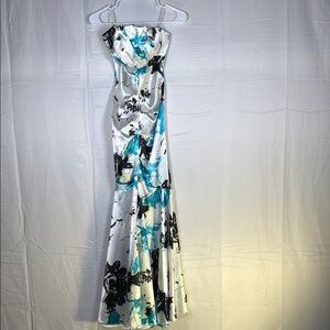 Jump Blue Strapless Gown for Wedding Guest